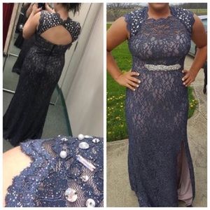 Country blue prom dress